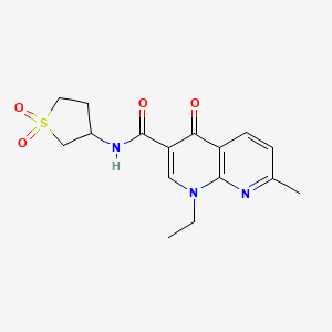 molecular formula C16H19N3O4S B4500982 N-(1,1-dioxidotetrahydrothiophen-3-yl)-1-ethyl-7-methyl-4-oxo-1,4-dihydro-1,8-naphthyridine-3-carboxamide 