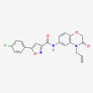 5-(4-chlorophenyl)-N-[3-oxo-4-(prop-2-en-1-yl)-3,4-dihydro-2H-1,4-benzoxazin-6-yl]-1,2-oxazole-3-carboxamide