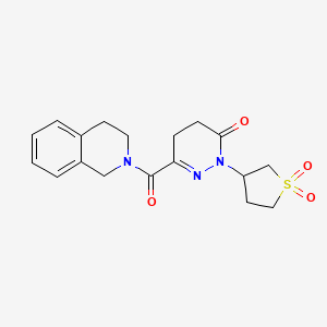 molecular formula C18H21N3O4S B4501000 6-(3,4-dihydroisoquinolin-2(1H)-ylcarbonyl)-2-(1,1-dioxidotetrahydrothiophen-3-yl)-4,5-dihydropyridazin-3(2H)-one 