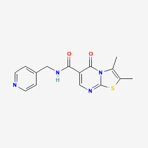 molecular formula C15H14N4O2S B4501023 2,3-dimethyl-5-oxo-N-(pyridin-4-ylmethyl)-5H-[1,3]thiazolo[3,2-a]pyrimidine-6-carboxamide 