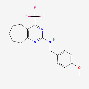 N-(4-methoxybenzyl)-4-(trifluoromethyl)-6,7,8,9-tetrahydro-5H-cyclohepta[d]pyrimidin-2-amine