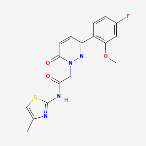 2-[3-(4-fluoro-2-methoxyphenyl)-6-oxopyridazin-1(6H)-yl]-N-[(2Z)-4-methyl-1,3-thiazol-2(3H)-ylidene]acetamide