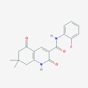 molecular formula C18H17FN2O3 B4501048 N-(2-fluorophenyl)-7,7-dimethyl-2,5-dioxo-1,2,5,6,7,8-hexahydro-3-quinolinecarboxamide 