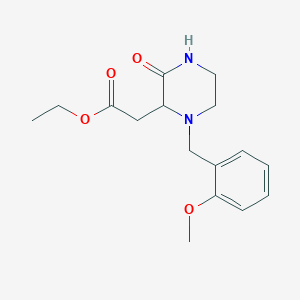 molecular formula C16H22N2O4 B4501056 ETHYL 2-{1-[(2-METHOXYPHENYL)METHYL]-3-OXOPIPERAZIN-2-YL}ACETATE 