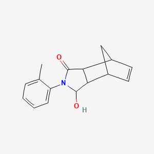 molecular formula C16H17NO2 B4501072 5-Hydroxy-4-(2-methylphenyl)-4-azatricyclo[5.2.1.02,6]dec-8-en-3-one 