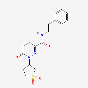 molecular formula C17H21N3O4S B4501082 1-(1,1-dioxidotetrahydrothiophen-3-yl)-6-oxo-N-(2-phenylethyl)-1,4,5,6-tetrahydropyridazine-3-carboxamide 