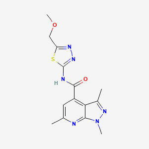 N-[(2E)-5-(methoxymethyl)-1,3,4-thiadiazol-2(3H)-ylidene]-1,3,6-trimethyl-1H-pyrazolo[3,4-b]pyridine-4-carboxamide