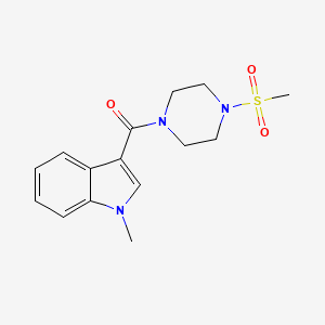 molecular formula C15H19N3O3S B4501107 1-methyl-3-{[4-(methylsulfonyl)-1-piperazinyl]carbonyl}-1H-indole 