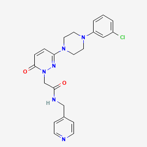 molecular formula C22H23ClN6O2 B4501123 2-(3-(4-(3-chlorophenyl)piperazin-1-yl)-6-oxopyridazin-1(6H)-yl)-N-(pyridin-4-ylmethyl)acetamide 