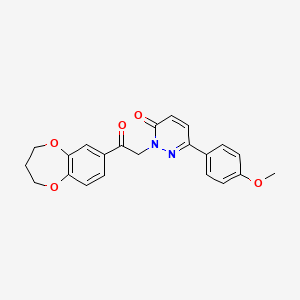 molecular formula C22H20N2O5 B4501149 2-[2-(3,4-二氢-2H-1,5-苯并二噁英-7-基)-2-氧代乙基]-6-(4-甲氧基苯基)-3(2H)-吡哒嗪酮 