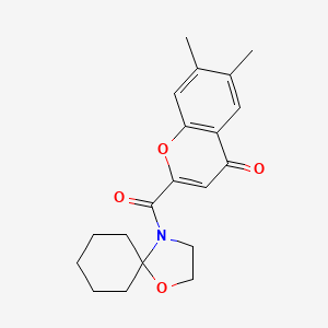 6,7-dimethyl-2-(1-oxa-4-azaspiro[4.5]dec-4-ylcarbonyl)-4H-chromen-4-one