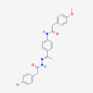 N-(4-{N-[(4-bromophenyl)acetyl]ethanehydrazonoyl}phenyl)-2-(4-methoxyphenyl)acetamide