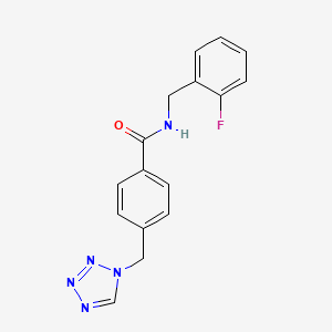 molecular formula C16H14FN5O B4501223 N-(2-氟苄基)-4-(1H-四唑-1-基甲基)苯甲酰胺 