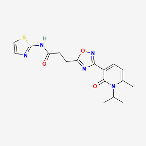 3-{3-[6-Methyl-2-oxo-1-(propan-2-YL)-1,2-dihydropyridin-3-YL]-1,2,4-oxadiazol-5-YL}-N-(1,3-thiazol-2-YL)propanamide