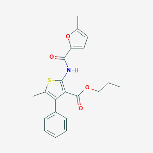 molecular formula C21H21NO4S B450130 Propyl 5-methyl-2-[(5-methyl-2-furoyl)amino]-4-phenyl-3-thiophenecarboxylate 