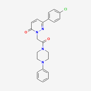 molecular formula C22H21ClN4O2 B4501317 6-(4-chlorophenyl)-2-[2-oxo-2-(4-phenylpiperazin-1-yl)ethyl]pyridazin-3(2H)-one 