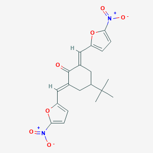molecular formula C20H20N2O7 B450134 4-Tert-butyl-2,6-bis({5-nitro-2-furyl}methylene)cyclohexanone 