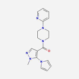 molecular formula C18H20N6O B4501341 1-{[1-甲基-5-(1H-吡咯-1-基)-1H-吡唑-4-基]羰基}-4-(2-吡啶基)哌嗪 