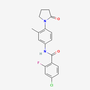 4-chloro-2-fluoro-N-[3-methyl-4-(2-oxo-1-pyrrolidinyl)phenyl]benzamide