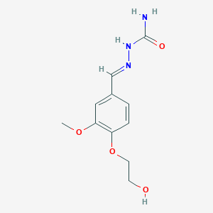 molecular formula C11H15N3O4 B450139 (2E)-2-[4-(2-hydroxyethoxy)-3-methoxybenzylidene]hydrazinecarboxamide 