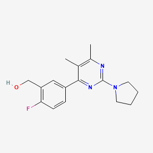 [5-(5,6-dimethyl-2-pyrrolidin-1-ylpyrimidin-4-yl)-2-fluorophenyl]methanol