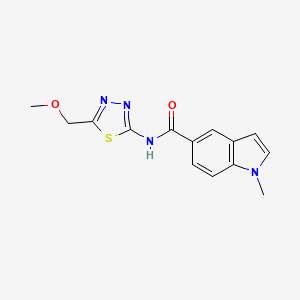 molecular formula C14H14N4O2S B4501425 N-[5-(甲氧基甲基)-1,3,4-噻二唑-2-基]-1-甲基-1H-吲哚-5-甲酰胺 