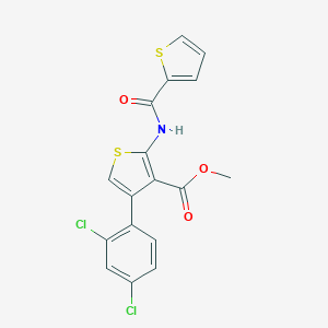 molecular formula C17H11Cl2NO3S2 B450143 Methyl 4-(2,4-dichlorophenyl)-2-[(thien-2-ylcarbonyl)amino]thiophene-3-carboxylate 