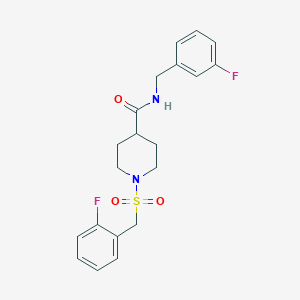 N-(3-fluorobenzyl)-1-[(2-fluorobenzyl)sulfonyl]-4-piperidinecarboxamide