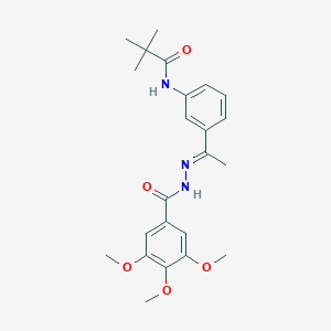 molecular formula C23H29N3O5 B450145 2,2-dimethyl-N-{3-[N-(3,4,5-trimethoxybenzoyl)ethanehydrazonoyl]phenyl}propanamide 