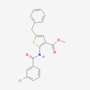 molecular formula C20H16ClNO3S B450146 Methyl 5-benzyl-2-[(3-chlorobenzoyl)amino]thiophene-3-carboxylate 