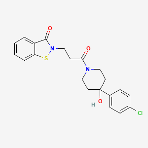 molecular formula C21H21ClN2O3S B4501464 2-{3-[4-(4-氯苯基)-4-羟基-1-哌啶基]-3-氧代丙基}-1,2-苯并异噻唑-3(2H)-酮 