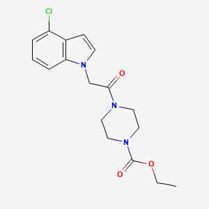 molecular formula C17H20ClN3O3 B4501540 ethyl 4-[(4-chloro-1H-indol-1-yl)acetyl]-1-piperazinecarboxylate 