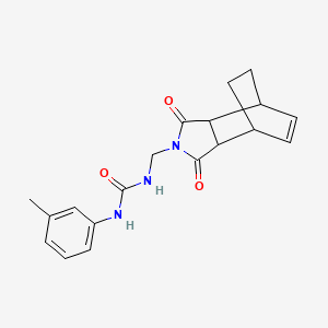 molecular formula C19H21N3O3 B4501548 1-[(3,5-Dioxo-4-azatricyclo[5.2.2.02,6]undec-8-en-4-yl)methyl]-3-(3-methylphenyl)urea 