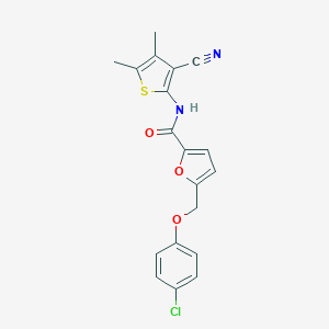 molecular formula C19H15ClN2O3S B450155 5-[(4-chlorophenoxy)methyl]-N-(3-cyano-4,5-dimethylthiophen-2-yl)furan-2-carboxamide 