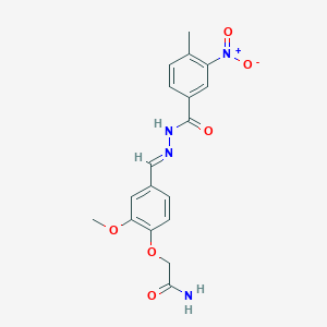 2-{2-methoxy-4-[(E)-{2-[(4-methyl-3-nitrophenyl)carbonyl]hydrazinylidene}methyl]phenoxy}acetamide