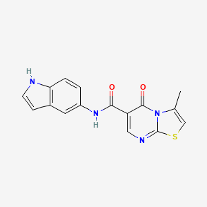 molecular formula C16H12N4O2S B4501579 N-1H-吲哚-5-基-3-甲基-5-氧代-5H-[1,3]噻唑并[3,2-a]嘧啶-6-甲酰胺 