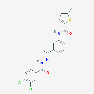 N-{3-[N-(3,4-dichlorobenzoyl)ethanehydrazonoyl]phenyl}-5-methyl-2-thiophenecarboxamide