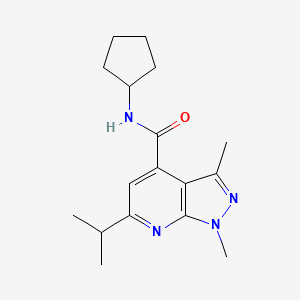 molecular formula C17H24N4O B4501612 N-环戊基-6-异丙基-1,3-二甲基-1H-吡唑并[3,4-b]吡啶-4-甲酰胺 