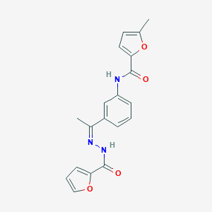molecular formula C19H17N3O4 B450162 N-{3-[N-(2-furoyl)ethanehydrazonoyl]phenyl}-5-methyl-2-furamide 