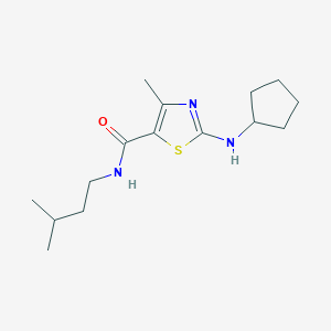 molecular formula C15H25N3OS B4501624 2-(环戊基氨基)-4-甲基-N-(3-甲基丁基)-1,3-噻唑-5-甲酰胺 