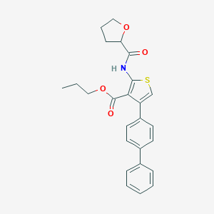 molecular formula C25H25NO4S B450165 Propyl 4-(biphenyl-4-yl)-2-[(tetrahydrofuran-2-ylcarbonyl)amino]thiophene-3-carboxylate 