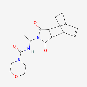 N-[1-(3,5-dioxo-4-azatricyclo[5.2.2.02,6]undec-8-en-4-yl)ethyl]morpholine-4-carboxamide