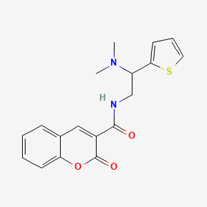 molecular formula C18H18N2O3S B4501679 N-[2-(dimethylamino)-2-(thiophen-2-yl)ethyl]-2-oxo-2H-chromene-3-carboxamide 