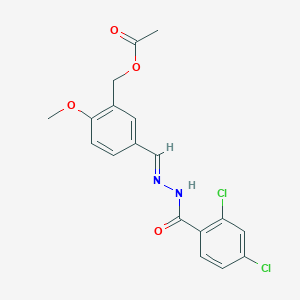 5-[2-(2,4-Dichlorobenzoyl)carbohydrazonoyl]-2-methoxybenzyl acetate
