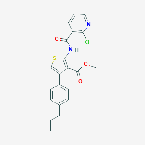 molecular formula C21H19ClN2O3S B450172 Methyl 2-{[(2-chloropyridin-3-yl)carbonyl]amino}-4-(4-propylphenyl)thiophene-3-carboxylate 