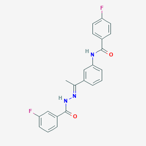 4-fluoro-N-{3-[N-(3-fluorobenzoyl)ethanehydrazonoyl]phenyl}benzamide