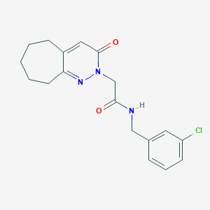 molecular formula C18H20ClN3O2 B4501773 N-(3-氯苄基)-2-(3-氧代-3,5,6,7,8,9-六氢-2H-环庚[c]哒嗪-2-基)乙酰胺 