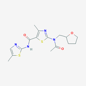 2-[acetyl(tetrahydrofuran-2-ylmethyl)amino]-4-methyl-N-(5-methyl-1,3-thiazol-2-yl)-1,3-thiazole-5-carboxamide