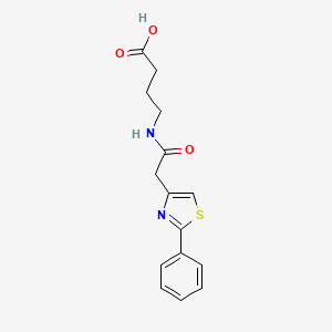 molecular formula C15H16N2O3S B4501784 4-{[(2-phenyl-1,3-thiazol-4-yl)acetyl]amino}butanoic acid 