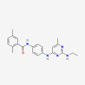 molecular formula C22H25N5O B4501790 N-(4-{[2-(乙氨基)-6-甲基-4-嘧啶基]氨基}苯基)-2,5-二甲基苯甲酰胺 